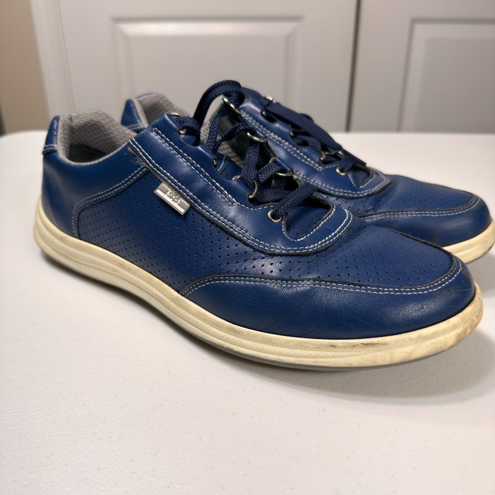 SAS Women's Journey Mesh Navy Blue Leather Walking Shoes Sneakers Size 10 M
